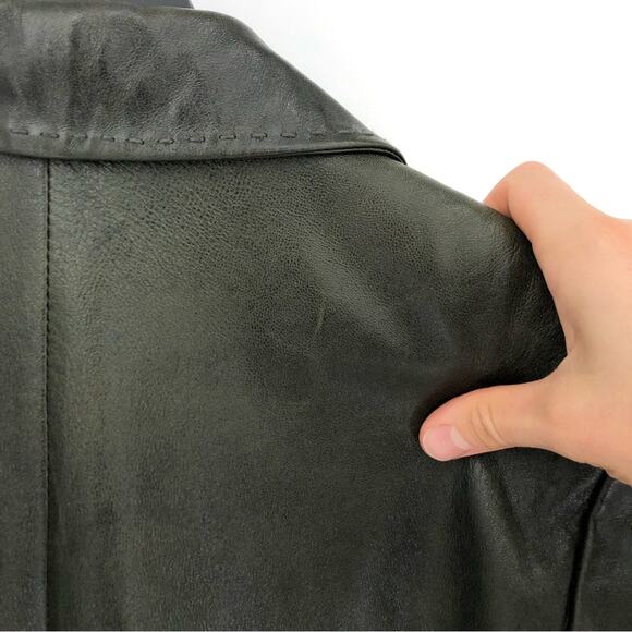 VTG INC International Concepts Leather Jacket Deep Green M - Picture 10 of 10